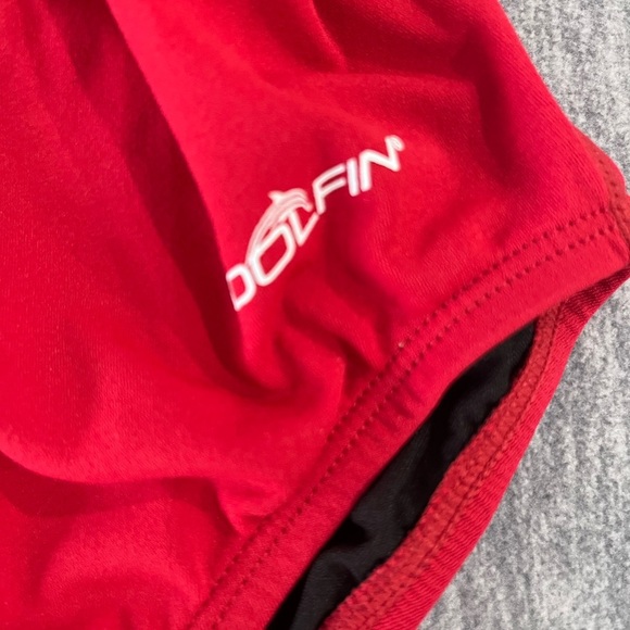 Delfin Red One Piece High-Cut Racerback Swimsuit suze 34 #160 - Picture 3 of 5